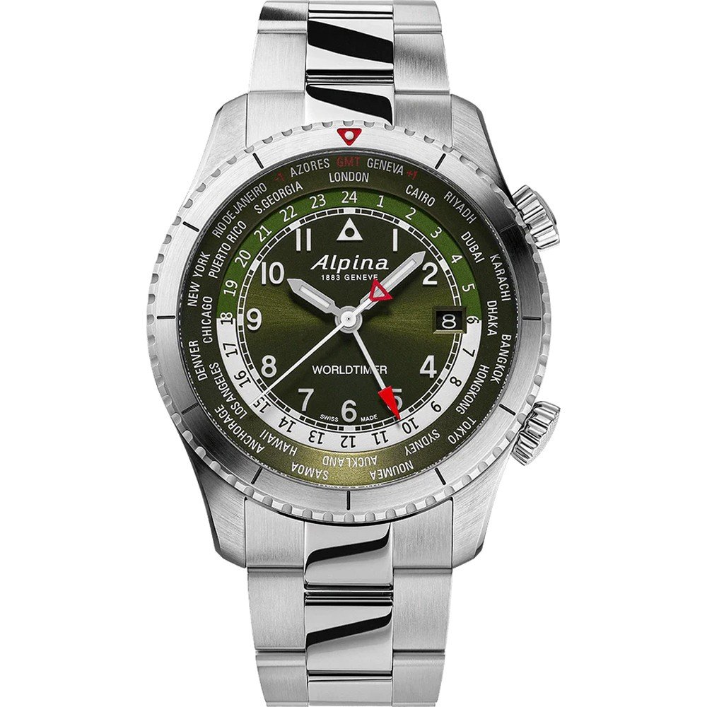 Alpina AL-255GR4S26B Startimer Pilot Worldtimer Horloge