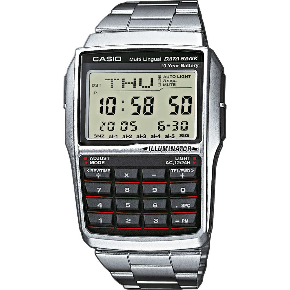 vertegenwoordiger Hubert Hudson afstand Casio Collectie DBC-32D-1AES Databank Calculator horloge • EAN:  4971850436751 • Horloge.be
