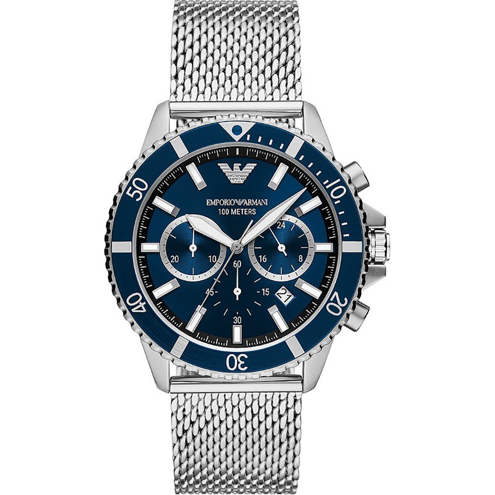 Armani horloge best sale blauwe wijzerplaat