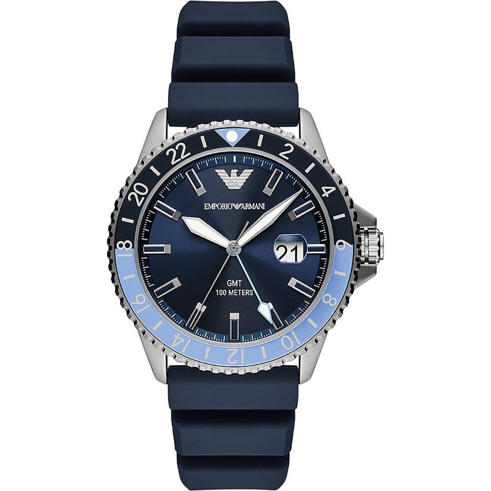 Armani horloge 2025 blauwe wijzerplaat